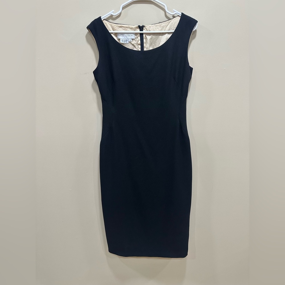 Maggy London Women’s Classic Black Midi Dress Sleeveless Size 8